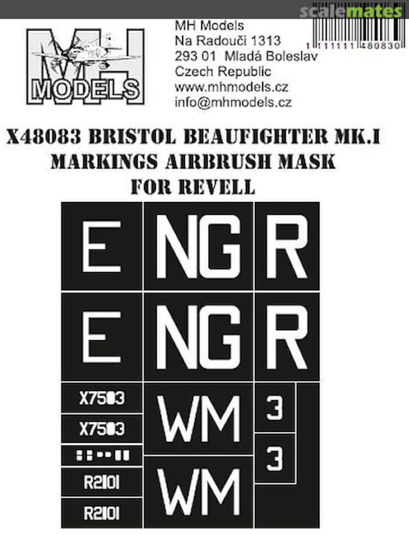 Boxart Bristol Beaufighter Mk.I Markings Airbrush Mask X48083 MH Models Boxart Bristol Beaufighter Mk.I Markings Airbrush Mask X48083 MH Models