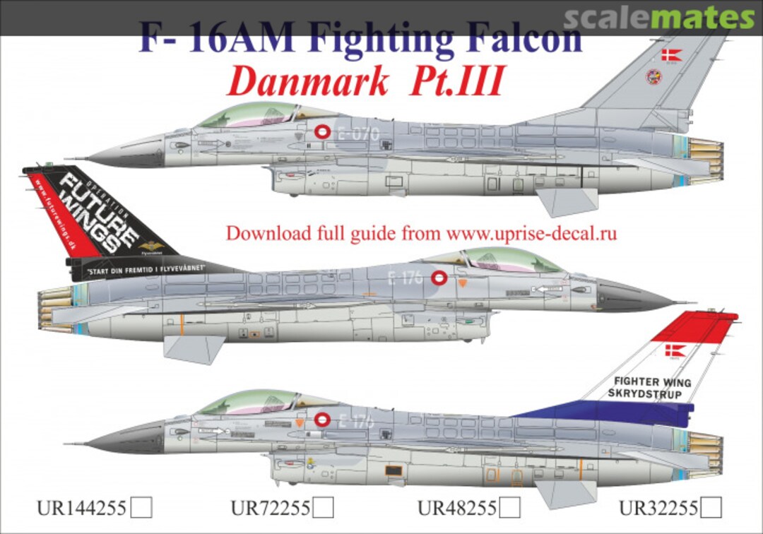 Boxart F-16AM Fighting Falcon Danmark Pt.III with stencils, removable film FFA UR32255 UpRise Decal Boxart F-16AM Fighting Falcon Danmark Pt.III with stencils, removable film FFA UR32255 UpRise Decal