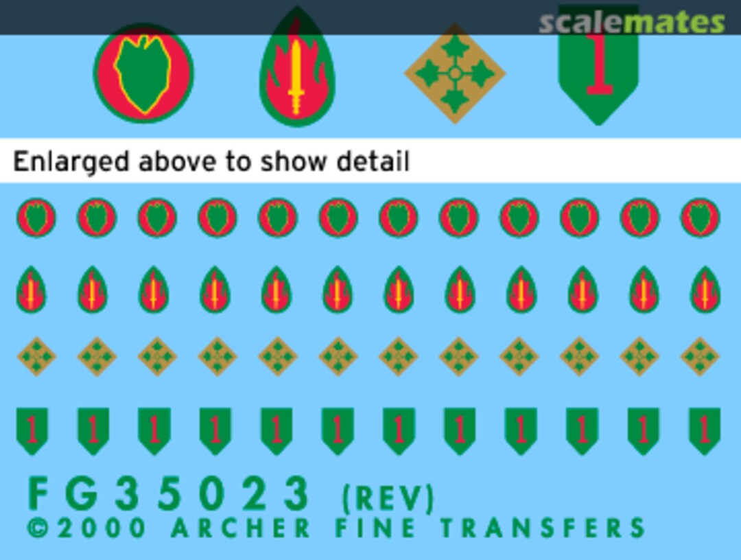 Boxart US Infantry Division Uniform Patches 1st, 4th, 24th and 63rd FG35023 Archer Boxart US Infantry Division Uniform Patches 1st, 4th, 24th and 63rd FG35023 Archer