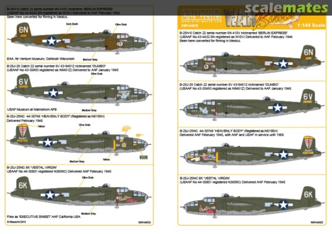 Boxart B-25J Mitchells KW144023 Kits-World Boxart B-25J Mitchells KW144023 Kits-World