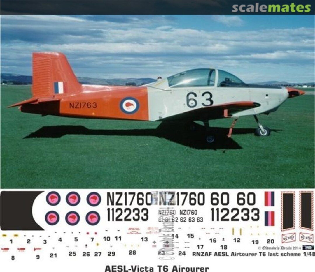 Boxart RNZAF AESL/Victa Airtourer T6 OMD0373 Oldmodels Decals Boxart RNZAF AESL/Victa Airtourer T6 OMD0373 Oldmodels Decals