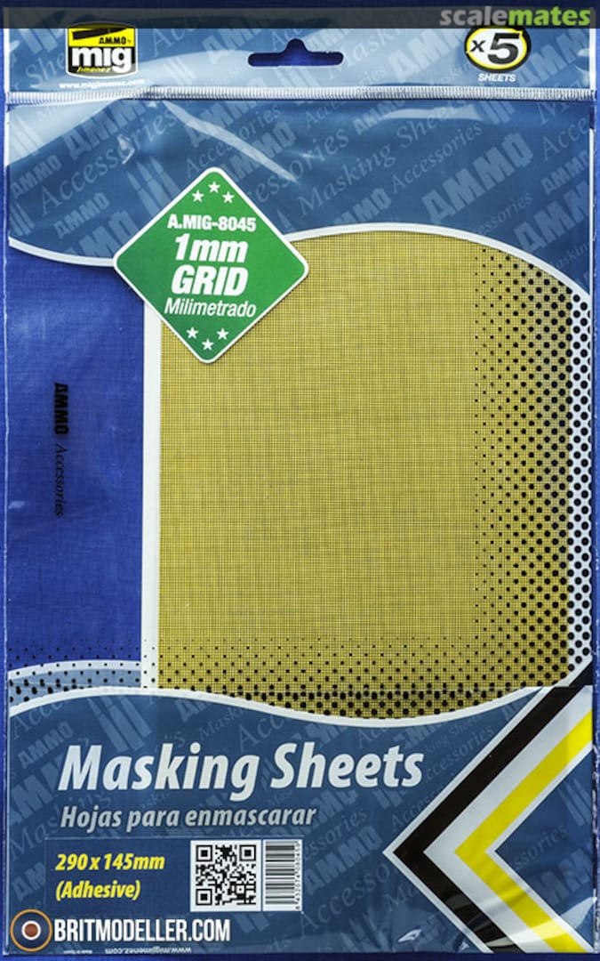 Boxart 1mm Grid Masking Sheets (5) A.MIG-8045 Ammo by Mig Jimenez