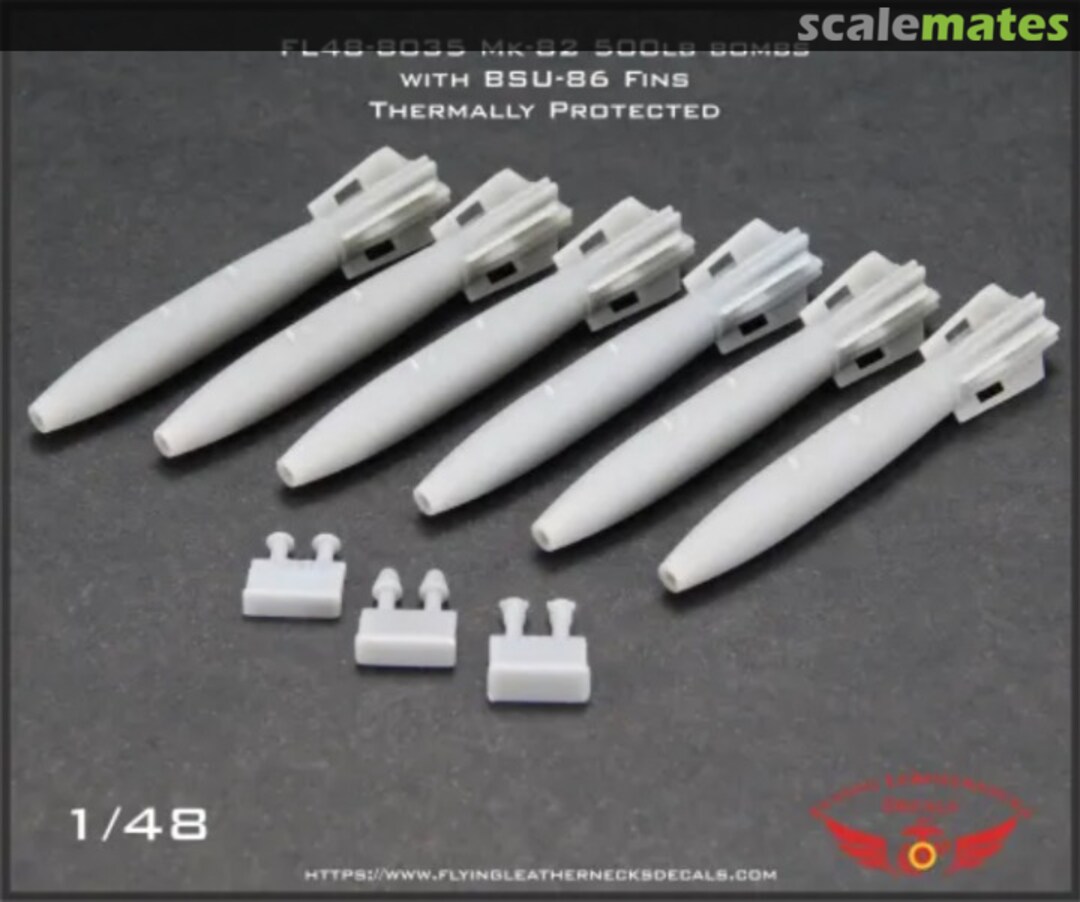 Boxart Mk-82 500lb bombs with BSU-86 fins - Thermally Protected FL48-8035 Flying Leathernecks Boxart Mk-82 500lb bombs with BSU-86 fins - Thermally Protected FL48-8035 Flying Leathernecks