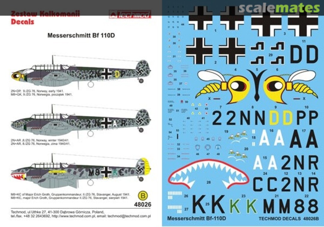 Boxart Messerschmitt Bf 110D 48026 Techmod Boxart Messerschmitt Bf 110D 48026 Techmod