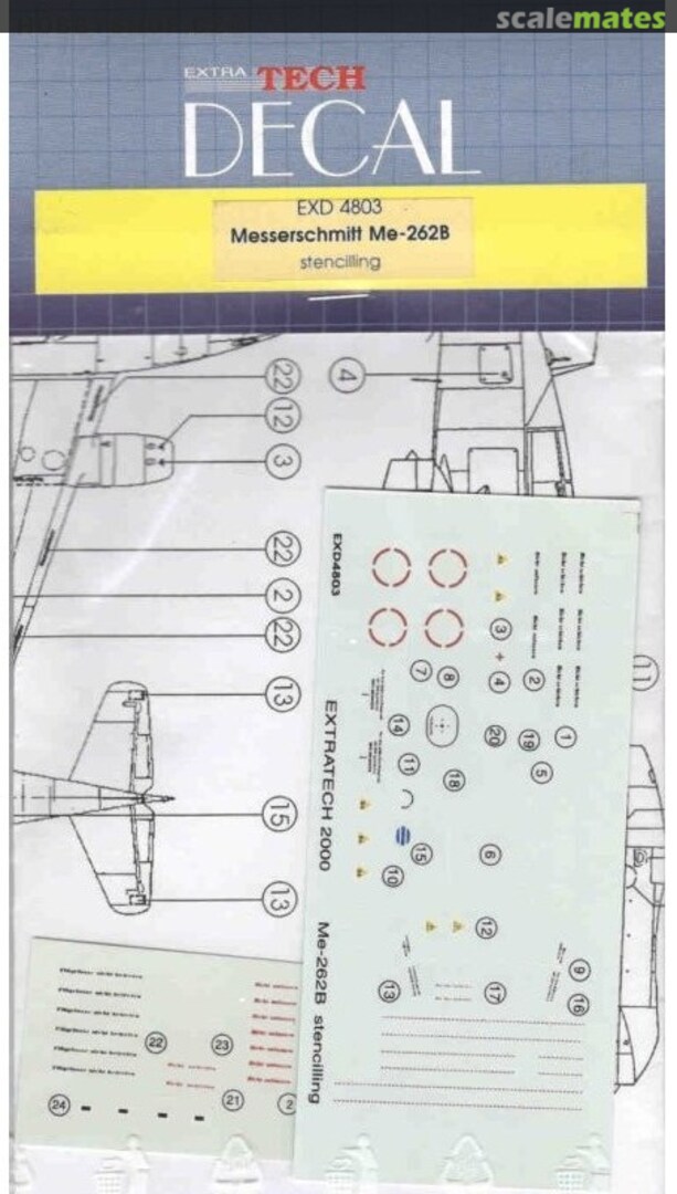 Boxart Messerschmitt Me-262B EXD 4803 Extratech Boxart Messerschmitt Me-262B EXD 4803 Extratech