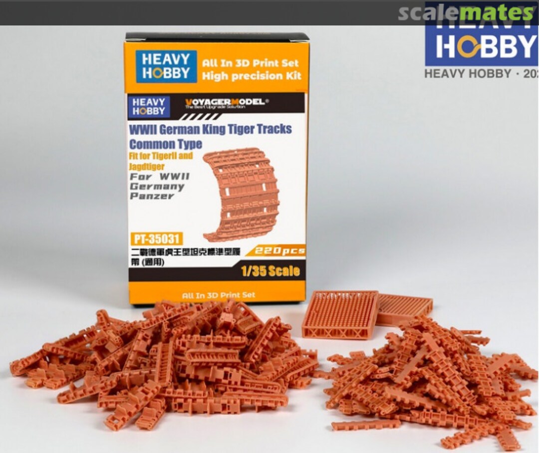 Boxart WWII German King Tiger and Jagdtiger Tracks Common Type PT35031 Heavy Hobby Boxart WWII German King Tiger and Jagdtiger Tracks Common Type PT35031 Heavy Hobby