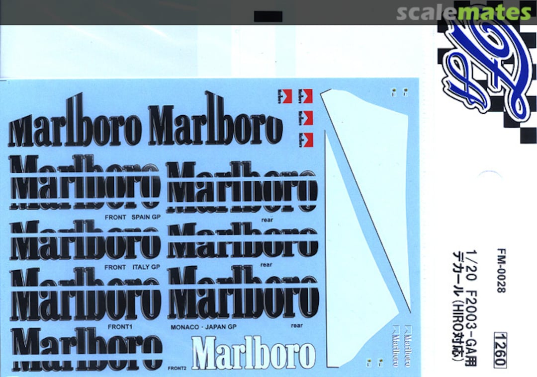 Boxart Ferrari F2003-GA Decal (Model Factory Hiro) FM-0028 F'artefice Boxart Ferrari F2003-GA Decal (Model Factory Hiro) FM-0028 F'artefice