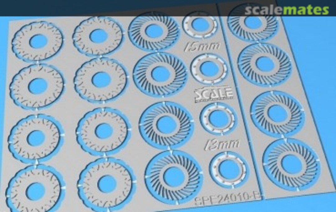 Boxart Slited Brake Disc Set 15mm + 13mm with 4 Brake Calipers SPE24010B Scale Production