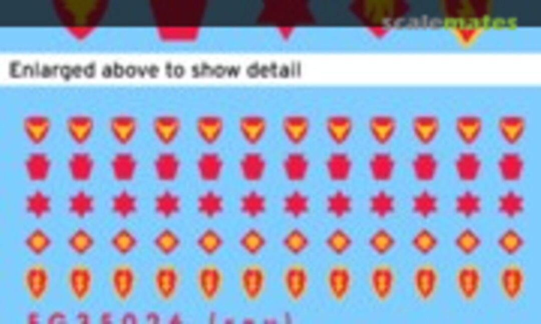 1:35 US Infantry Division Uniform Patches 6th, 12th, 25th, 28th (Archer FG35026(rev)) FG35026(rev)