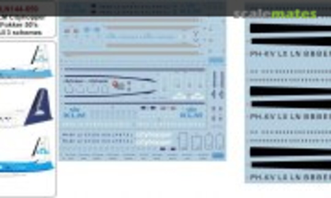 1:144 KLM Cityhoppers F-50 all 3 schemes (Lima November Decals LN144-659) LN144-659