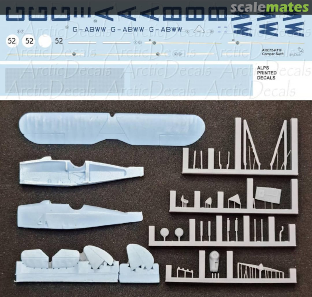 Contents Comper Swift Gipsy G-ABWW ARC72-K11F Arctic Decals Contents Comper Swift Gipsy G-ABWW ARC72-K11F Arctic Decals
