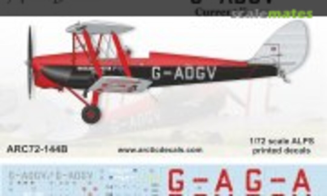1:72 DH.82A Brooklands Aviation G-ADGV (Arctic Decals ARC72-144B) ARC72-144B