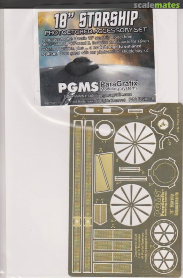 Boxart 18" Starship Photoetched Accessory Set PGX116 ParaGrafix Modeling Systems Boxart 18" Starship Photoetched Accessory Set PGX116 ParaGrafix Modeling Systems