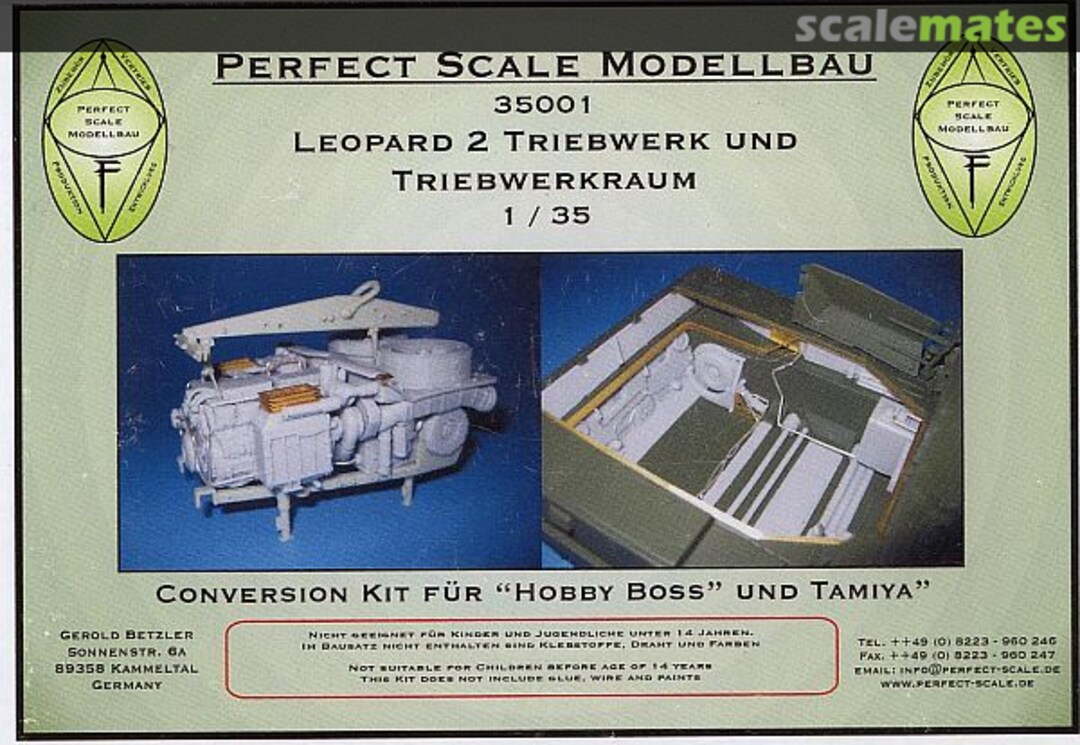 Boxart Leopard 2 - Powerpack & Engine Compartment 35001 Perfect Scale Modellbau Boxart Leopard 2 - Powerpack & Engine Compartment 35001 Perfect Scale Modellbau