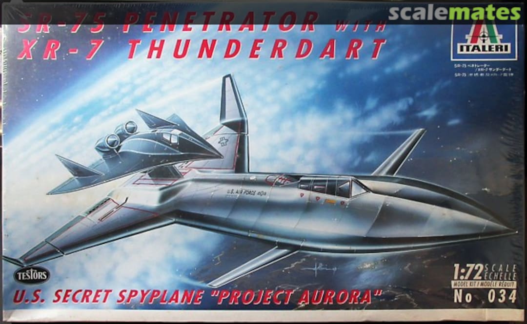 Boxart SR-75 Penetrator with XR-7 Thunder Dart 034 Italeri Boxart SR-75 Penetrator with XR-7 Thunder Dart 034 Italeri