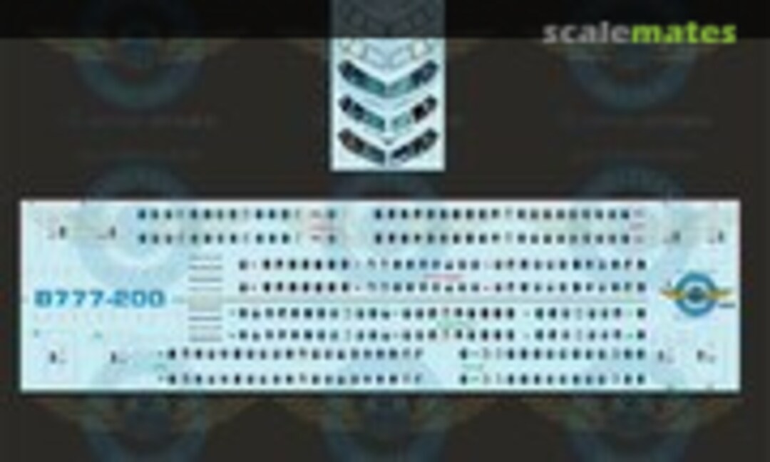 1:144 Cockpit and Cabin Windows B777-200 (Authentic-Airliner-Decals B777-200) B777-200