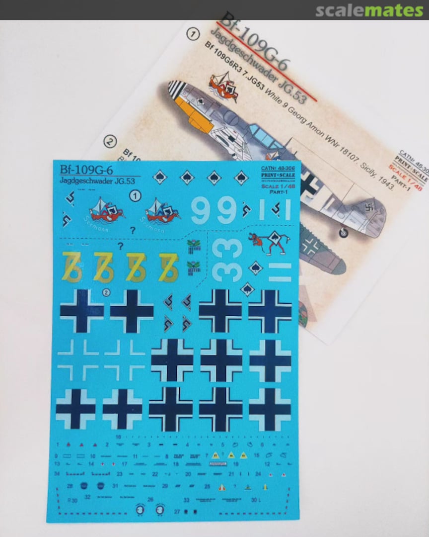 Boxart Bf-109G-6 48-306 Print Scale Boxart Bf-109G-6 48-306 Print Scale