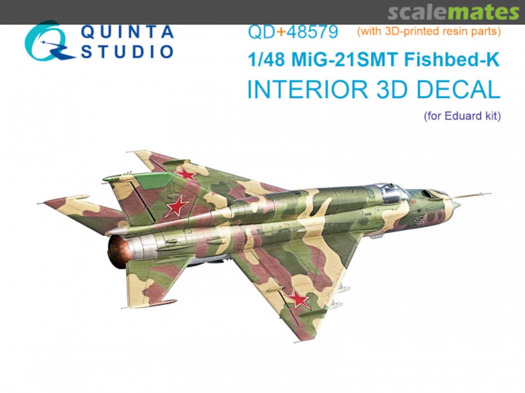 Boxart MiG-21SMT Fishbed-K interior 3D decals (with 3D-printed resin parts) QD+48579 Quinta Studio