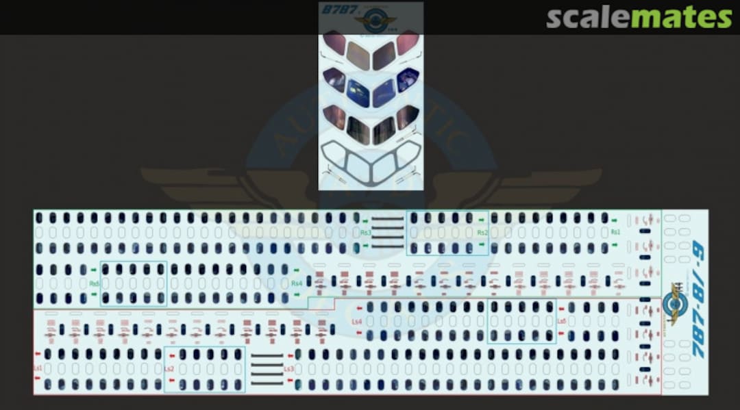 Boxart Cockpit and Cabin Windows B787-8 / -9 B787-8/-9 Authentic-Airliner-Decals