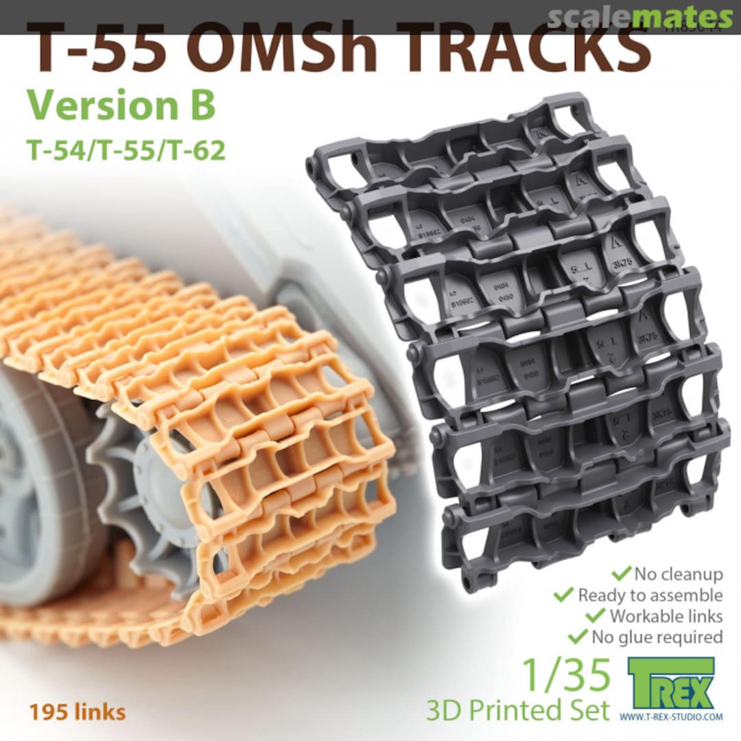 Boxart T-55 OMSh Tracks - Version B TR85044 T-Rex Studio Boxart T-55 OMSh Tracks - Version B TR85044 T-Rex Studio
