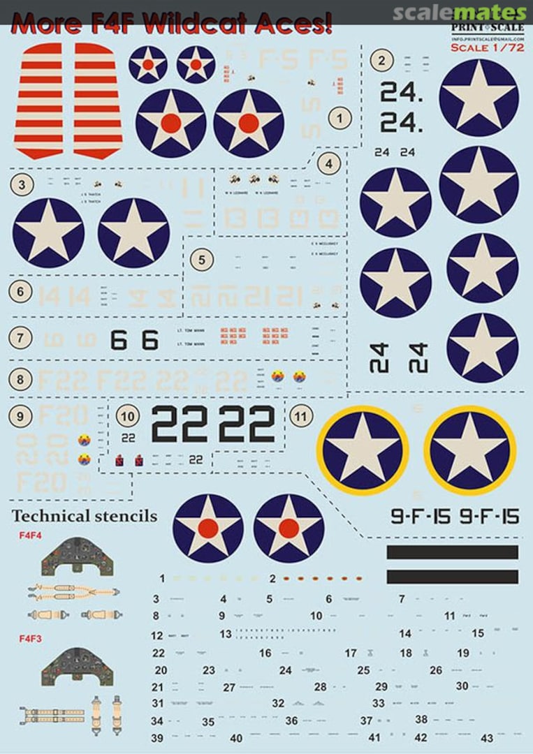 Boxart F4F Wildcat Aces (with 3D instrumental panel) - decal 72-441 Print Scale Boxart F4F Wildcat Aces (with 3D instrumental panel) - decal 72-441 Print Scale