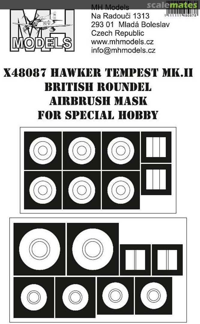 Boxart Hawker Tempest Mk.II British Roundel Airbrush Mask X48087 MH Models Boxart Hawker Tempest Mk.II British Roundel Airbrush Mask X48087 MH Models