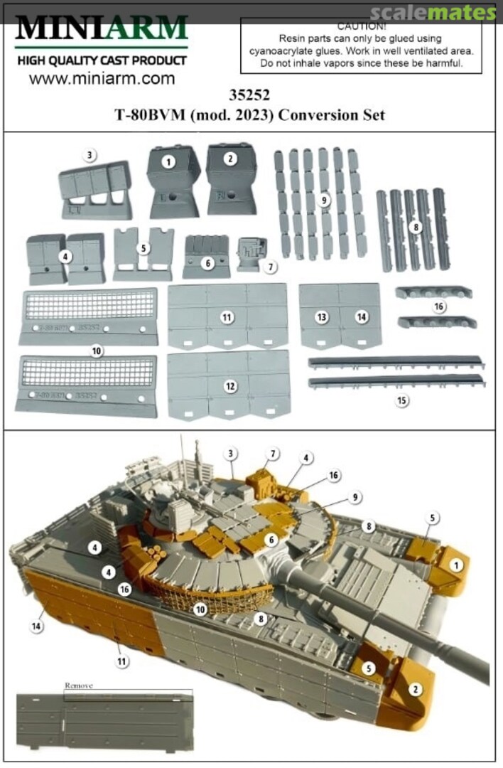 Contents T-80BVM (mod. 2023) Conversion Set 35252 Miniarm