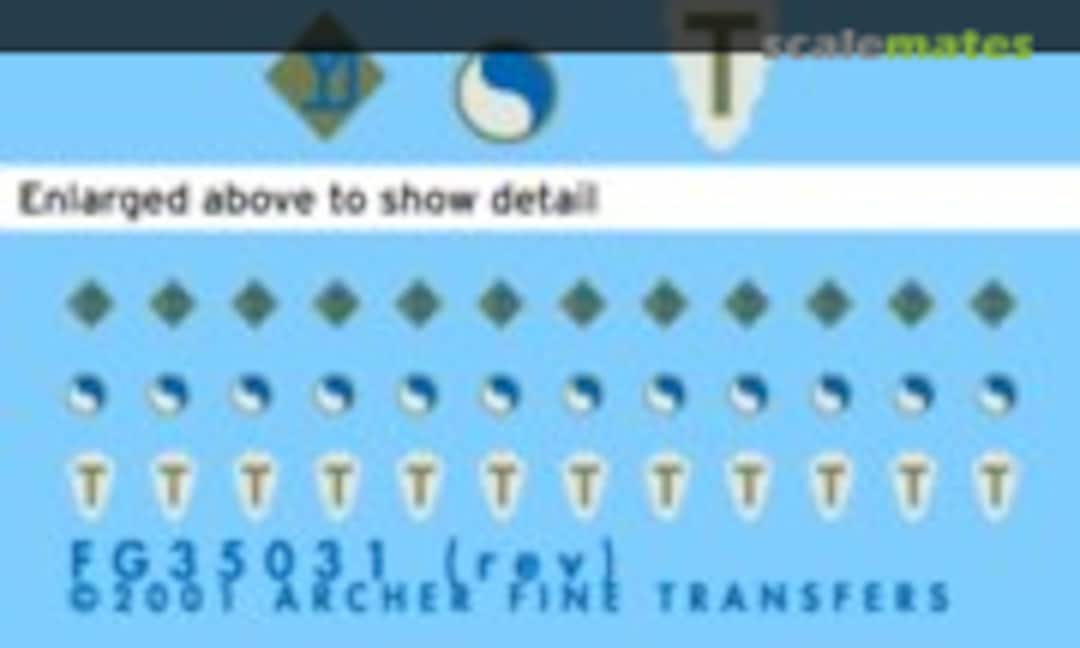 1:35 US Infantry Division Uniform Patches 26th, 29th and 36th Div (Archer FG35031(rev)) FG35031(rev)