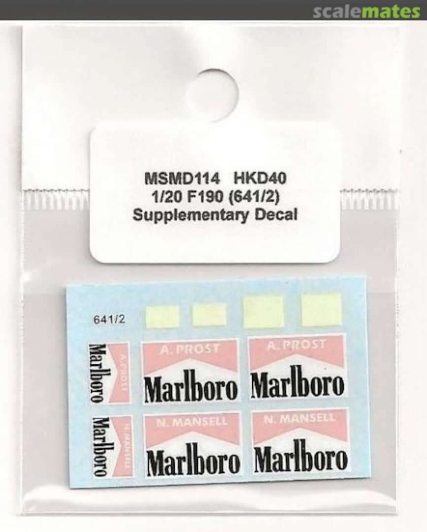 Boxart Ferrari F190 Supplementary decal for Fujimi MSMD114 MSM Creation Boxart Ferrari F190 Supplementary decal for Fujimi MSMD114 MSM Creation