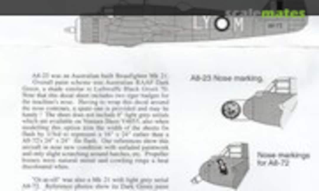 1:48 Australian Beaufighters (Ventura V4872) V4872