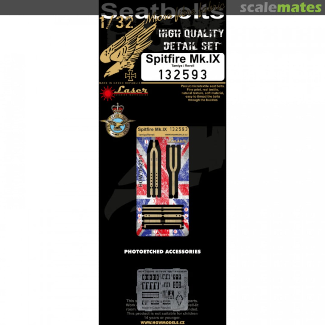 Boxart Spitfire Mk.IX - Seatbelts 132593 HGW Models Boxart Spitfire Mk.IX - Seatbelts 132593 HGW Models