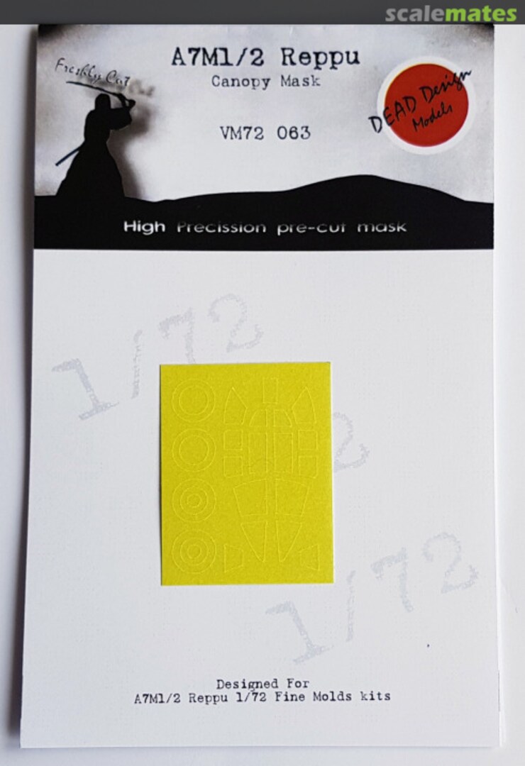 Boxart Mitsubishi A7M1/2 Reppu canopy paint frame mask VM72063 DEAD Design Models Boxart Mitsubishi A7M1/2 Reppu canopy paint frame mask VM72063 DEAD Design Models