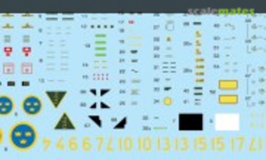 1:72 Saab 37 Viggen Stencils & National Insignias (Moose Republic Decals 72019) 72019