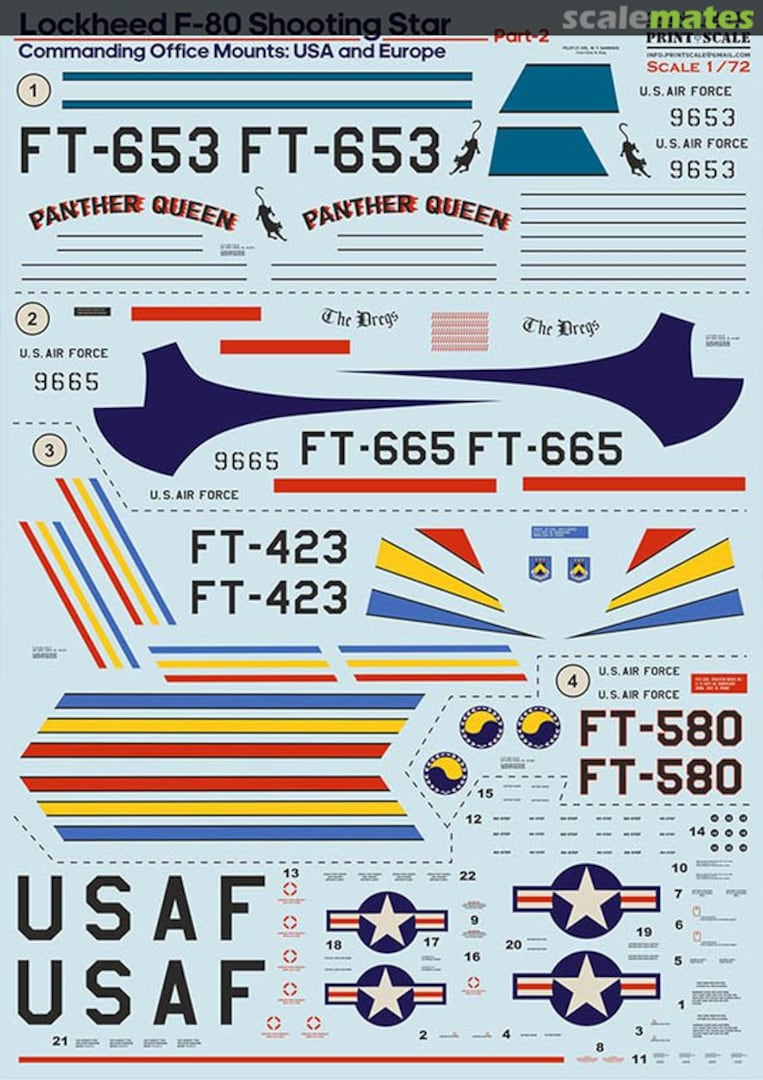 Boxart Lockheed F-80. USA & Europe (part 2) - decal 72-448 Print Scale Boxart Lockheed F-80. USA & Europe (part 2) - decal 72-448 Print Scale