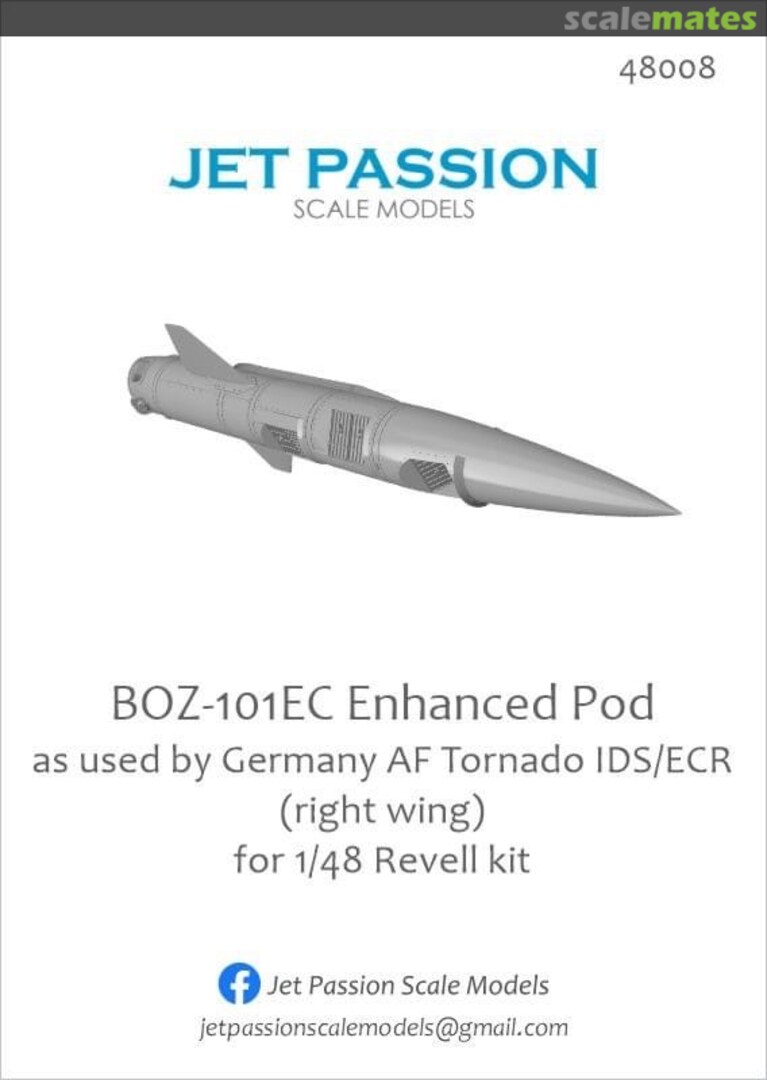 Boxart BOZ-101EC- Enhanced Pod (Right wing) as used by German AF Tornado IDS/ECR 48008 Jet Passion Boxart BOZ-101EC- Enhanced Pod (Right wing) as used by German AF Tornado IDS/ECR 48008 Jet Passion