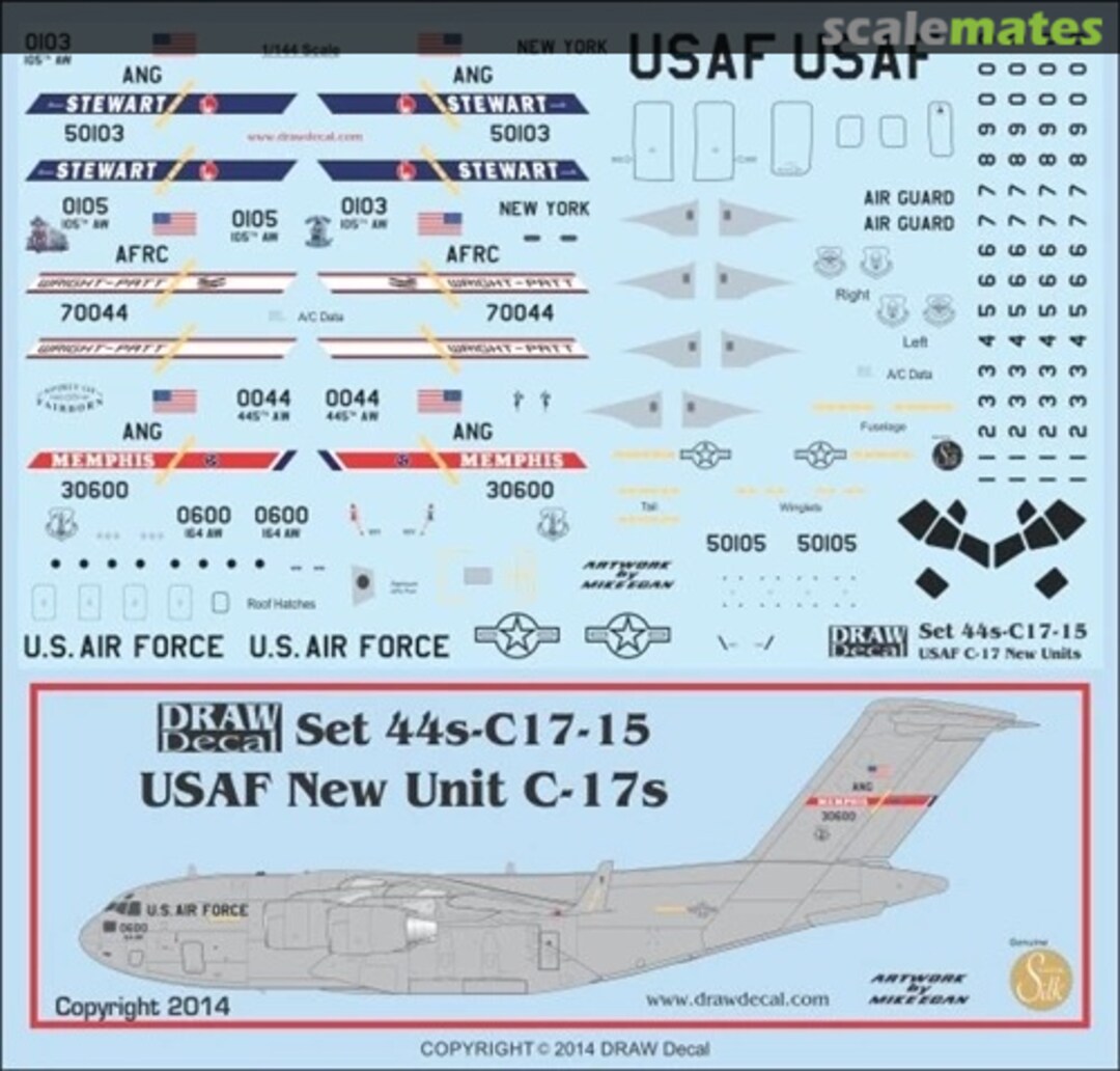 Boxart USAF Memphis, Stewart and Wright-Patt C-17s 44-C17-15 Draw Decal Boxart USAF Memphis, Stewart and Wright-Patt C-17s 44-C17-15 Draw Decal