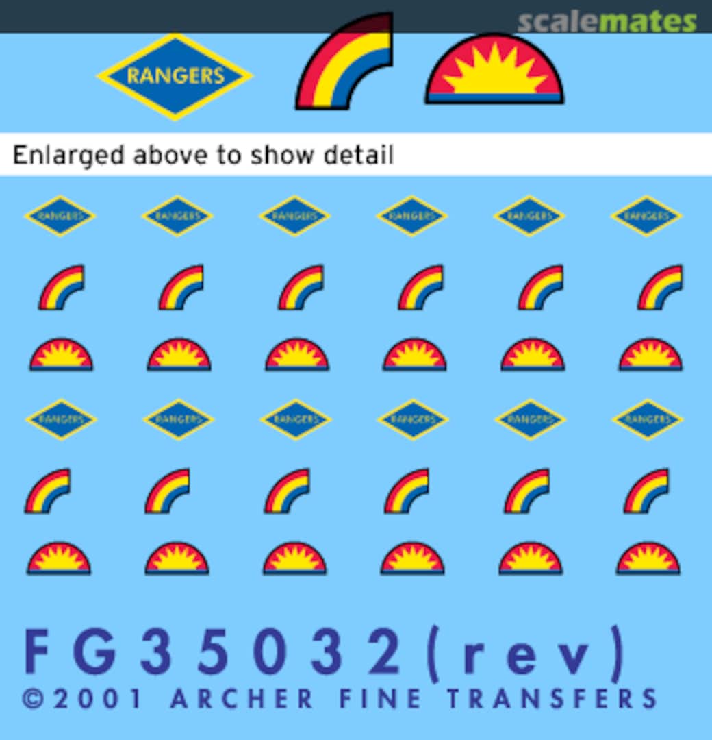 Boxart US Army Uniform Patches 41st and 42nd Infantry Divisions and FG35032(rev) Archer