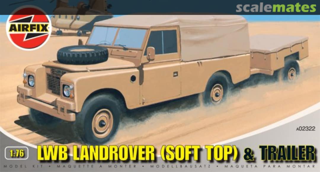 Boxart LWB Landrover (Soft Top) & Trailer A02322 Airfix Boxart LWB Landrover (Soft Top) & Trailer A02322 Airfix