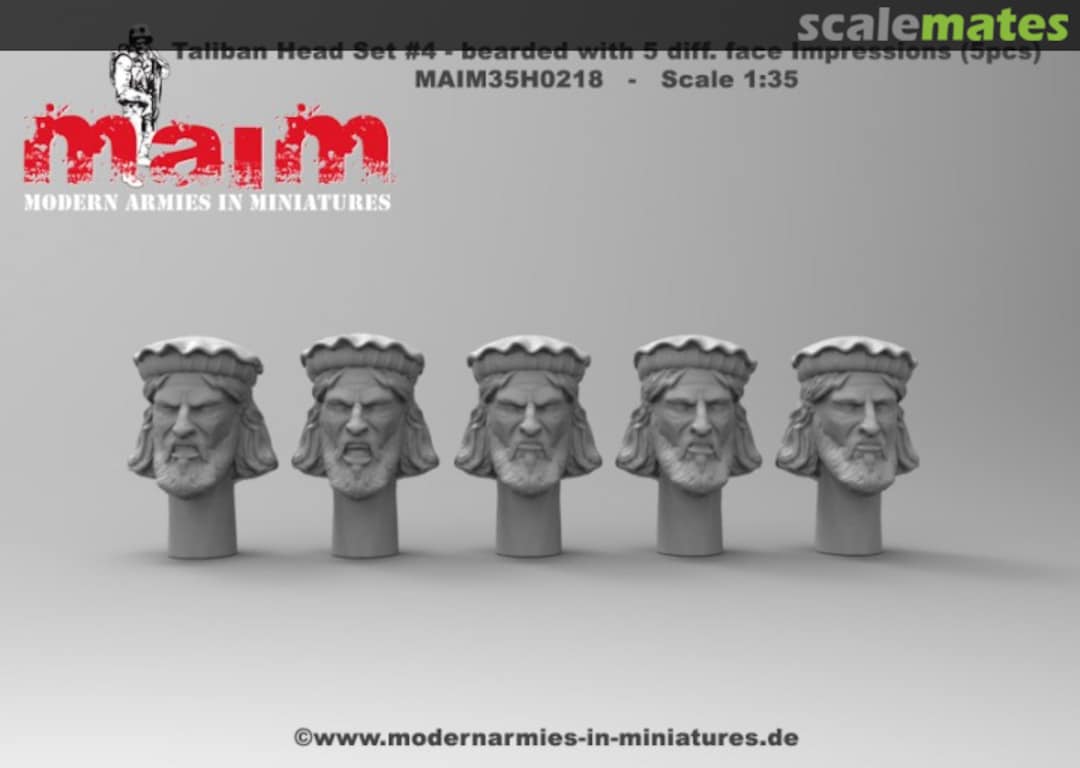 Boxart Taliban Head Set #4 - Bearded with 5 Diff. Face Impressions MAIM35H0218 MAiM Boxart Taliban Head Set #4 - Bearded with 5 Diff. Face Impressions MAIM35H0218 MAiM