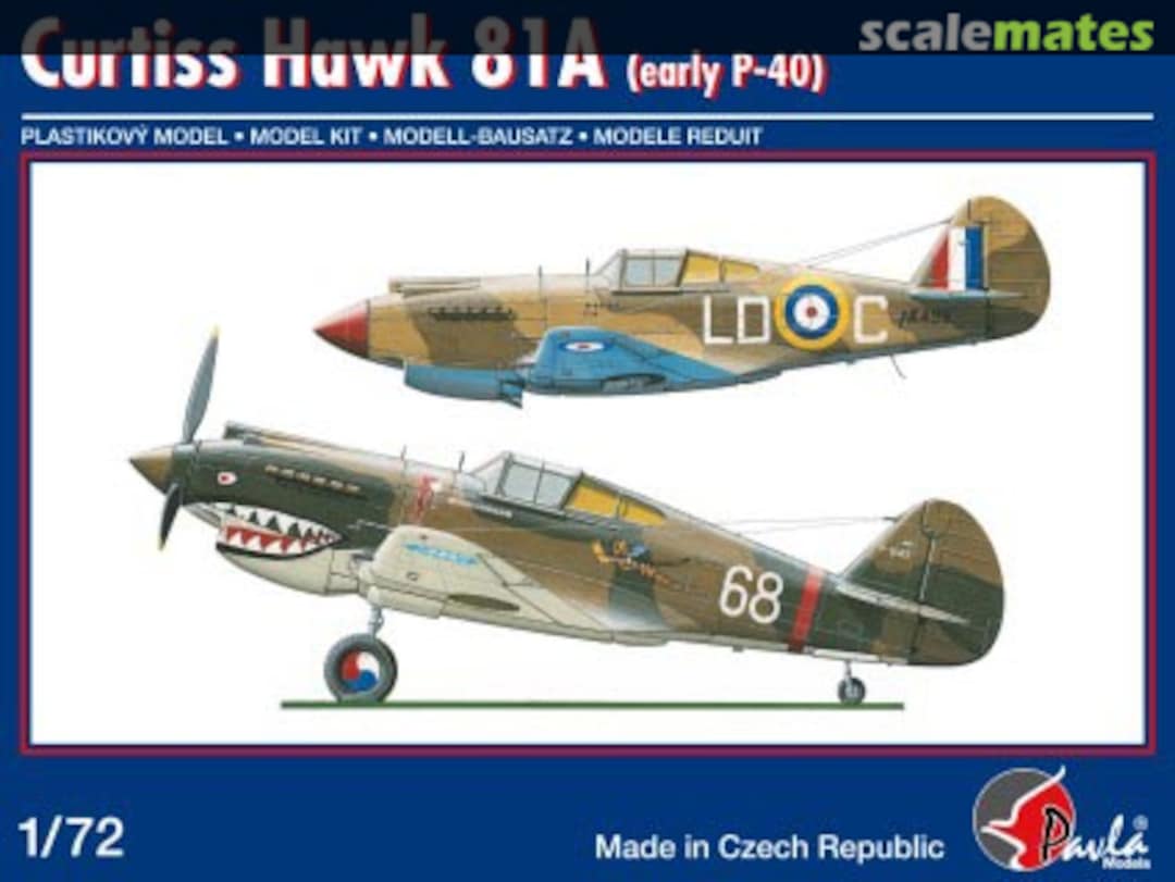 Boxart Curtiss Hawk 81A (early P-40) 72033 Pavla Models Boxart Curtiss Hawk 81A (early P-40) 72033 Pavla Models