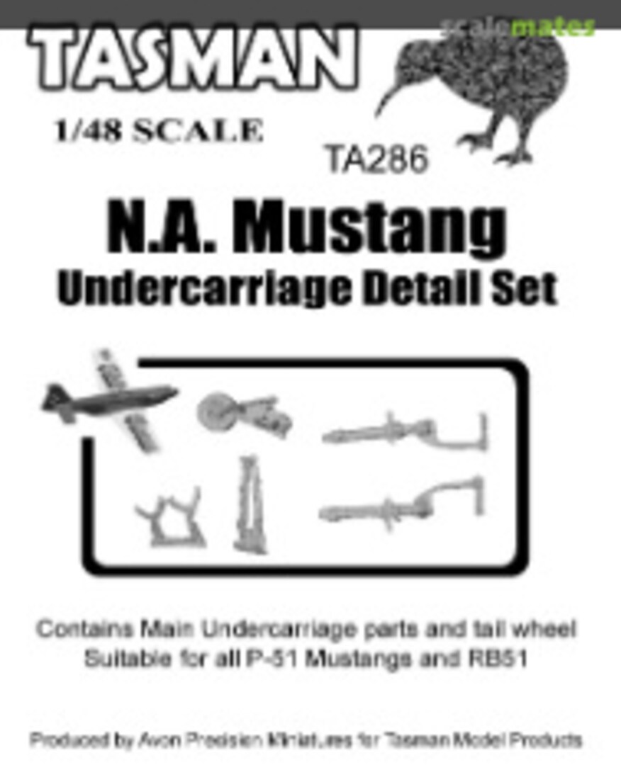 Boxart N.A. Mustang Undercarriage Detail Set TA286 Tasman Model Products Boxart N.A. Mustang Undercarriage Detail Set TA286 Tasman Model Products