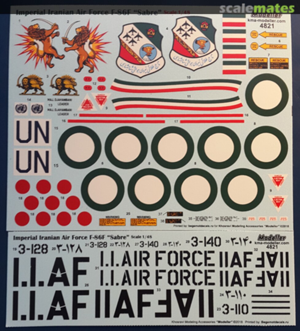 Boxart Imperial Iranian Air Force F-86F "Sabre" 4821 Modeller Boxart Imperial Iranian Air Force F-86F "Sabre" 4821 Modeller
