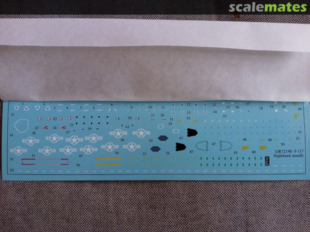 Contents F-117A Nighthawk stencils UR72190 UpRise Decal