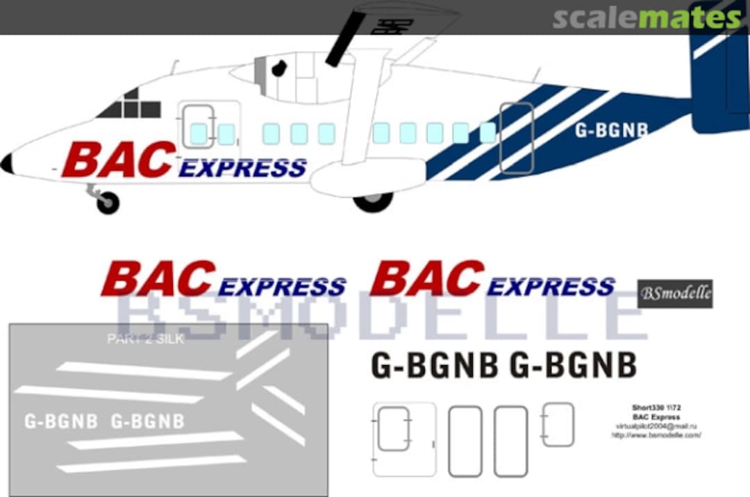 Boxart Short 330 BAC Express decals BSM72036 BSmodelle Boxart Short 330 BAC Express decals BSM72036 BSmodelle