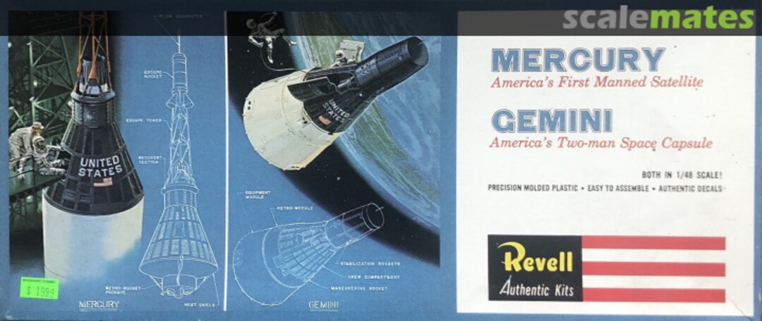 Boxart Mercury/Gemini Space Capsules 85-1834-300 Revell Boxart Mercury/Gemini Space Capsules 85-1834-300 Revell