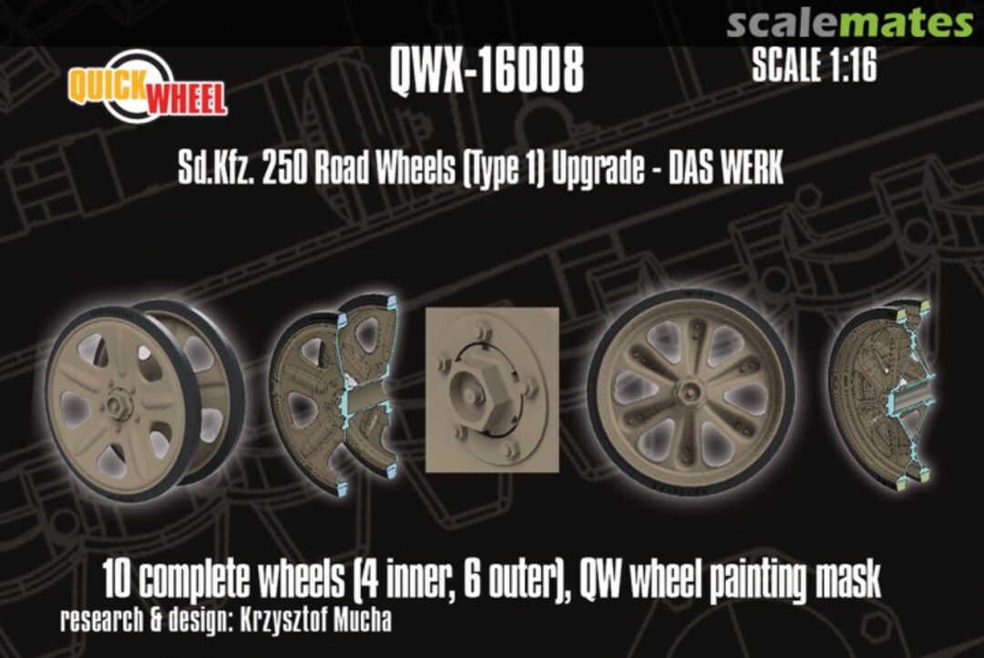 Boxart Sd.Kfz. 250 road wheels (type 1) QWX-16008 Quickwheel Boxart Sd.Kfz. 250 road wheels (type 1) QWX-16008 Quickwheel