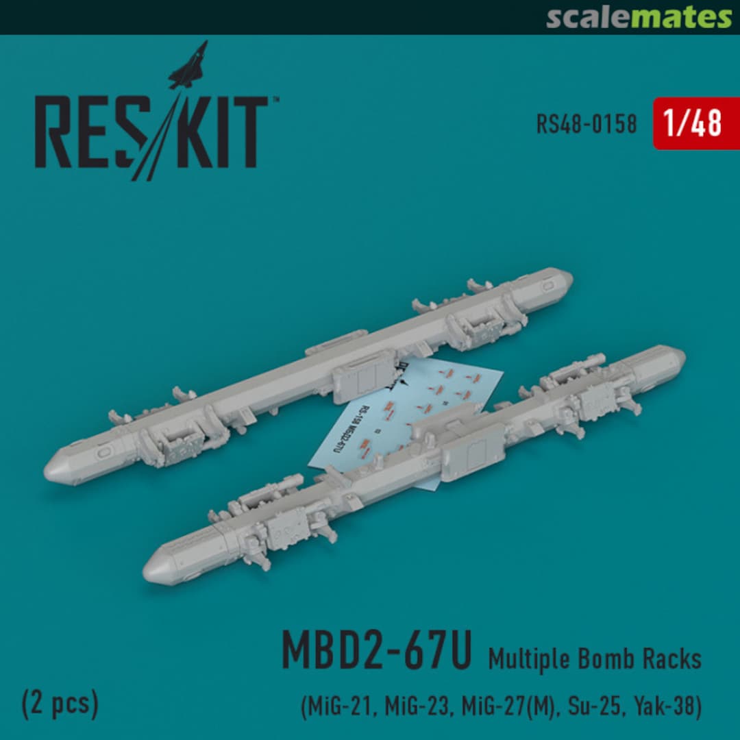 Boxart MBD2-67U Multiple Bomb Racks (2 pcs) RS48-0158 ResKit
