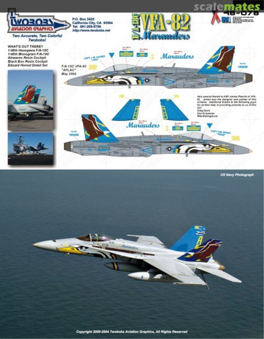 Boxart F/A-18C VFA-82 Marauders 48-078 TwoBobs Aviation Graphics Boxart F/A-18C VFA-82 Marauders 48-078 TwoBobs Aviation Graphics