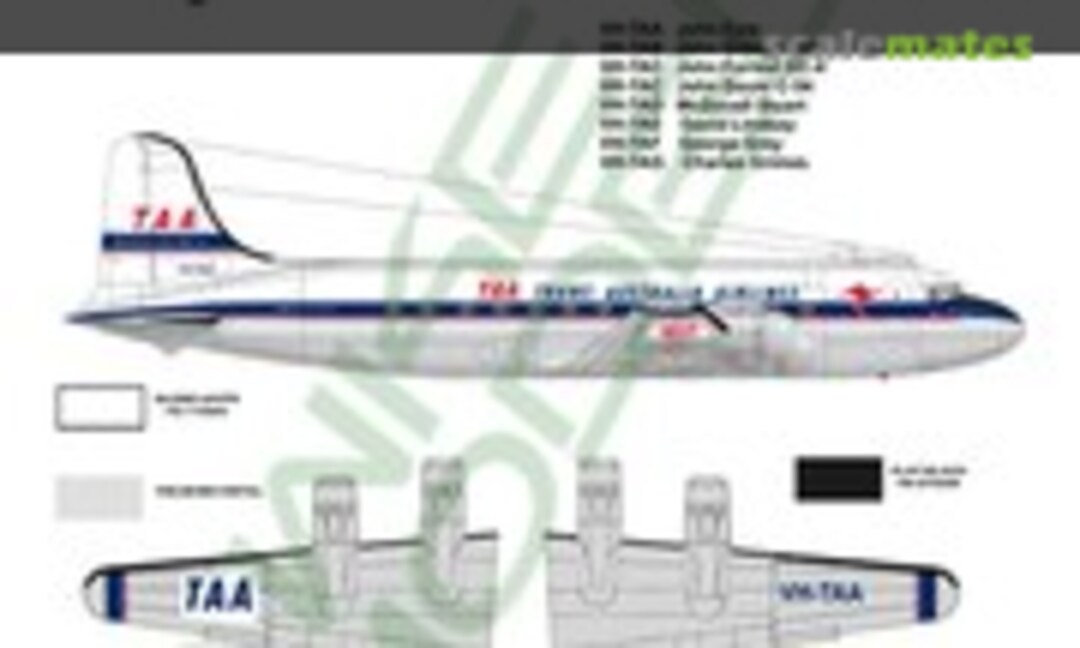1:72 Trans-Australian Airlines (TAA), Douglas DC-4, White Tail Livery (Hawkeye Models CDS-208) CDS-208