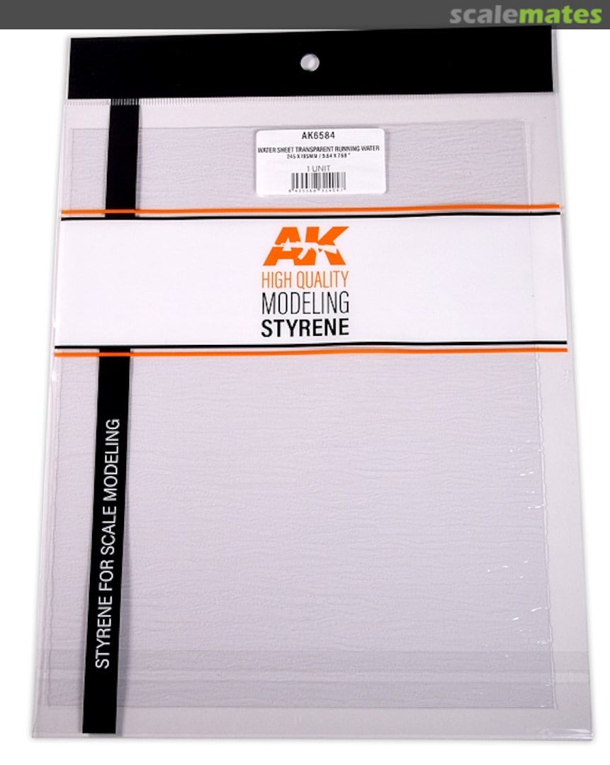 Boxart Acrylic Water Sheet Transp.Run. Water 245 x 195mm AK 6584 AK Interactive